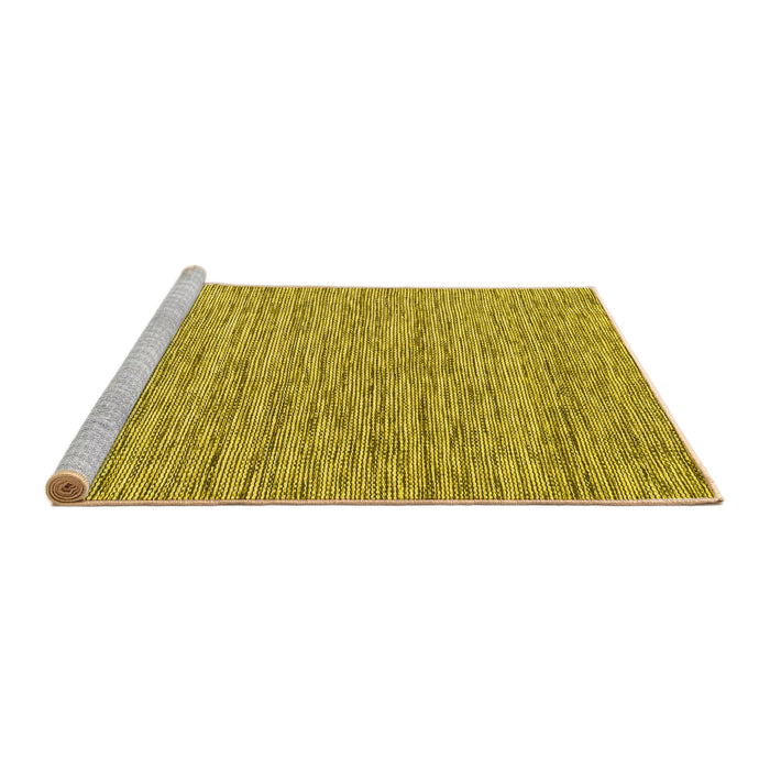 Sideview of Machine Washable Abstract Yellow Contemporary Rug, wshcon2761yw