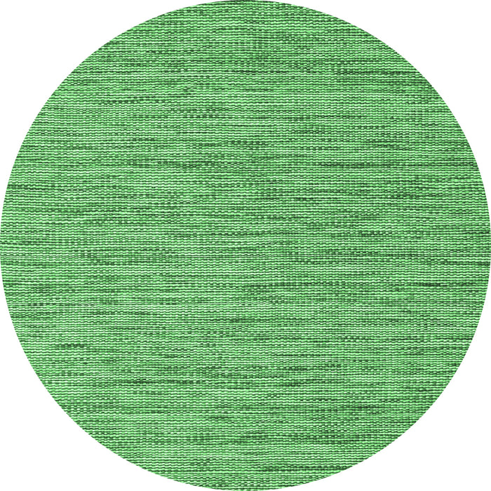 Round Machine Washable Abstract Emerald Green Contemporary Area Rugs, wshcon2761emgrn