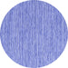 Round Abstract Blue Contemporary Rug, con2761blu