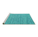 Sideview of Machine Washable Abstract Turquoise Contemporary Area Rugs, wshcon2761turq