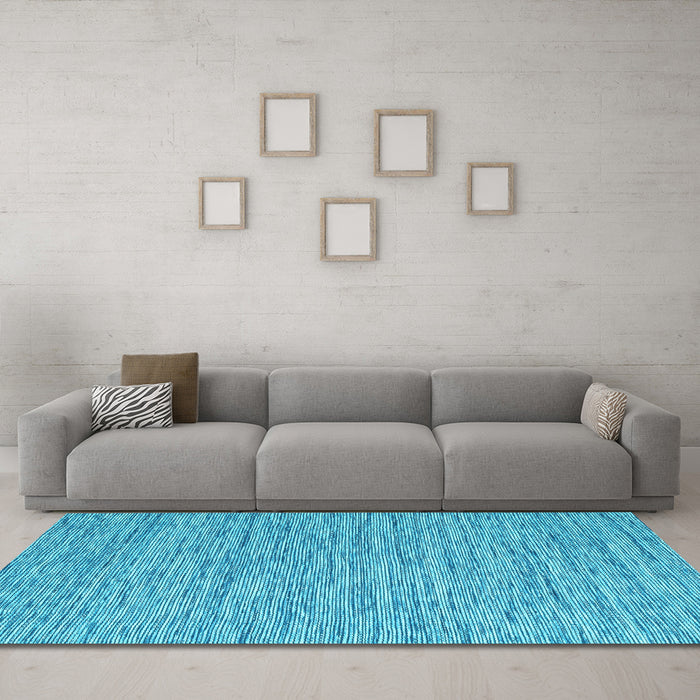 Machine Washable Abstract Light Blue Contemporary Rug in a Living Room, wshcon2761lblu