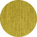 Round Machine Washable Abstract Yellow Contemporary Rug, wshcon2761yw