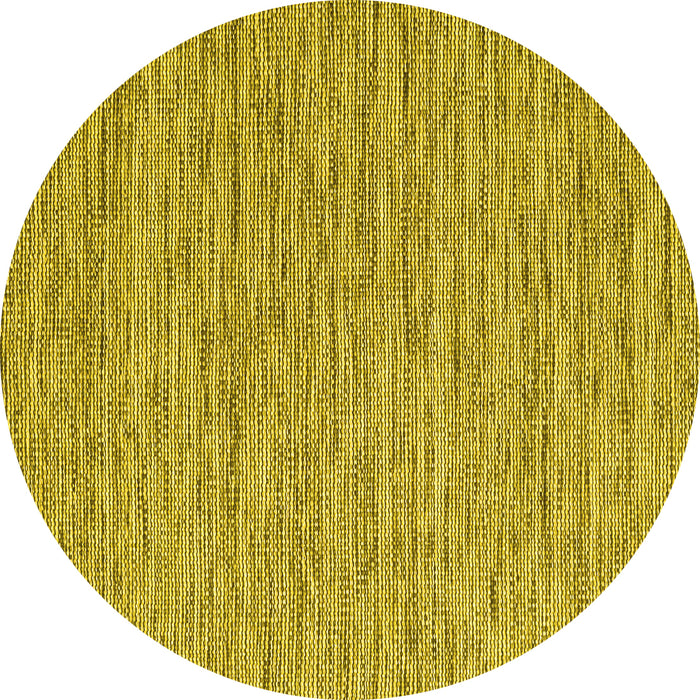 Round Abstract Yellow Contemporary Rug, con2761yw