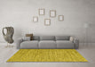 Machine Washable Abstract Yellow Contemporary Rug in a Living Room, wshcon2761yw