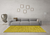 Machine Washable Abstract Yellow Contemporary Rug, wshcon2761yw