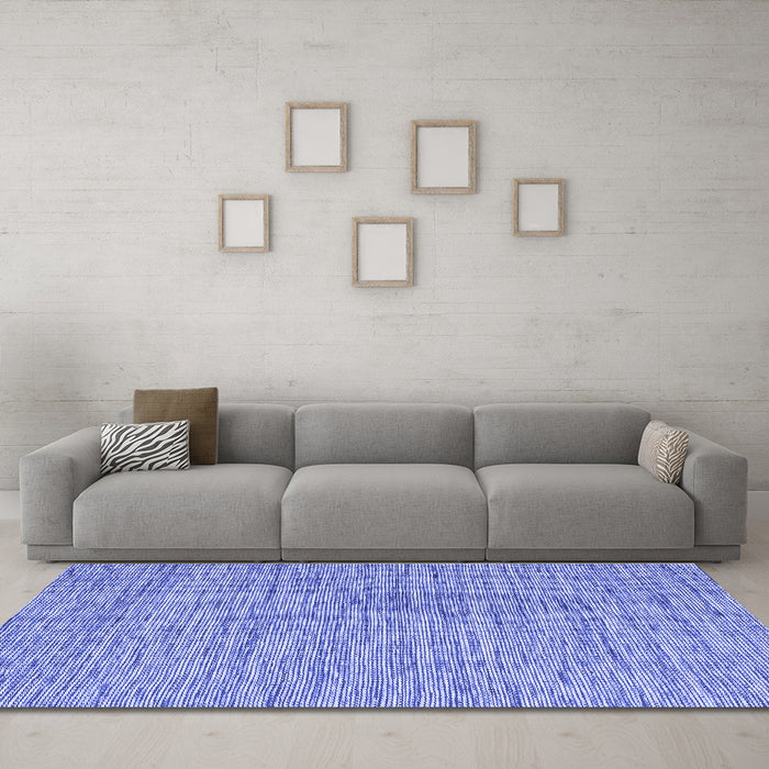 Machine Washable Abstract Blue Contemporary Rug in a Living Room, wshcon2761blu