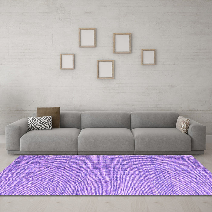 Machine Washable Abstract Purple Contemporary Area Rugs in a Living Room, wshcon2762pur