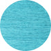 Round Abstract Light Blue Contemporary Rug, con2762lblu