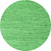 Round Abstract Emerald Green Contemporary Rug, con2762emgrn