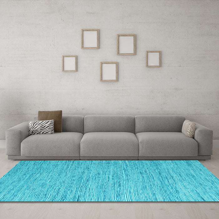 Machine Washable Abstract Light Blue Contemporary Rug in a Living Room, wshcon2762lblu