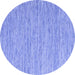 Round Abstract Blue Contemporary Rug, con2762blu