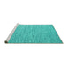 Sideview of Machine Washable Abstract Turquoise Contemporary Area Rugs, wshcon2762turq