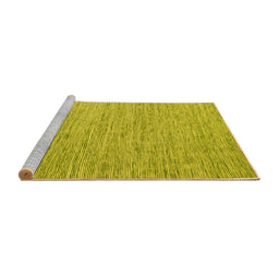 Sideview of Machine Washable Abstract Yellow Contemporary Rug, wshcon2762yw