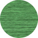 Round Abstract Emerald Green Contemporary Rug, con2763emgrn