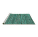 Sideview of Machine Washable Abstract Turquoise Contemporary Area Rugs, wshcon2763turq