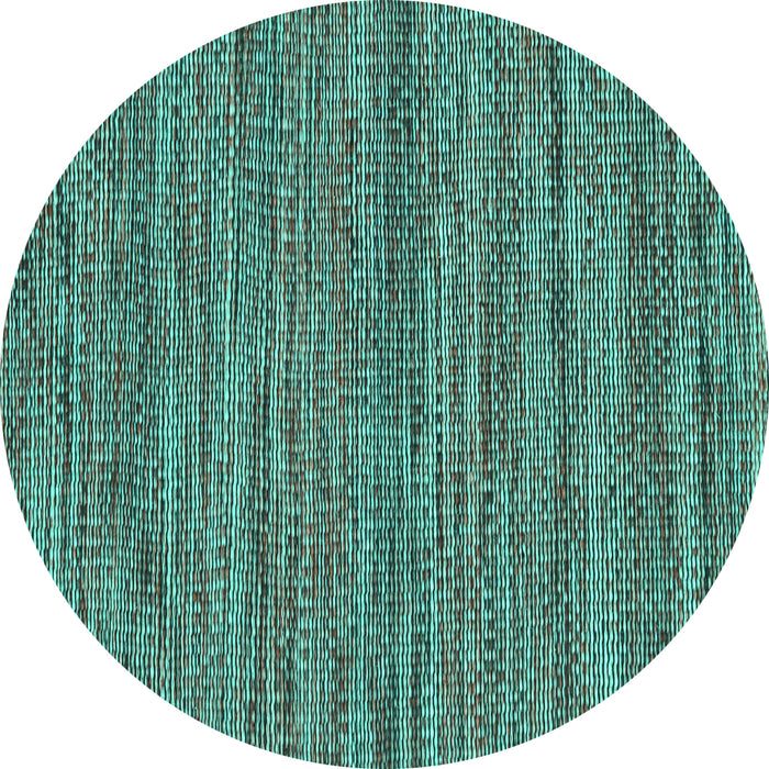 Round Machine Washable Abstract Turquoise Contemporary Area Rugs, wshcon2763turq