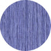 Round Abstract Blue Contemporary Rug, con2763blu