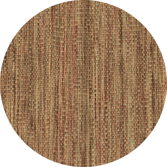 Round Abstract Brown Contemporary Rug, con2763brn