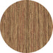 Round Abstract Brown Contemporary Rug, con2763brn