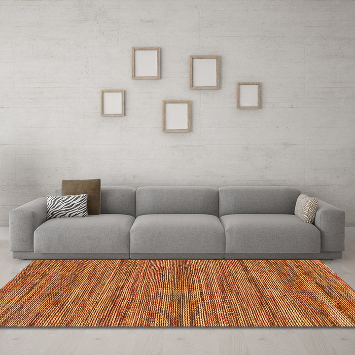 Machine Washable Abstract Orange Contemporary Area Rugs in a Living Room, wshcon2763org