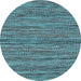 Round Abstract Light Blue Contemporary Rug, con2763lblu