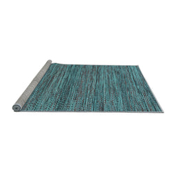 Sideview of Machine Washable Abstract Light Blue Contemporary Rug, wshcon2763lblu