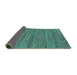 Sideview of Abstract Turquoise Contemporary Rug, con2763turq