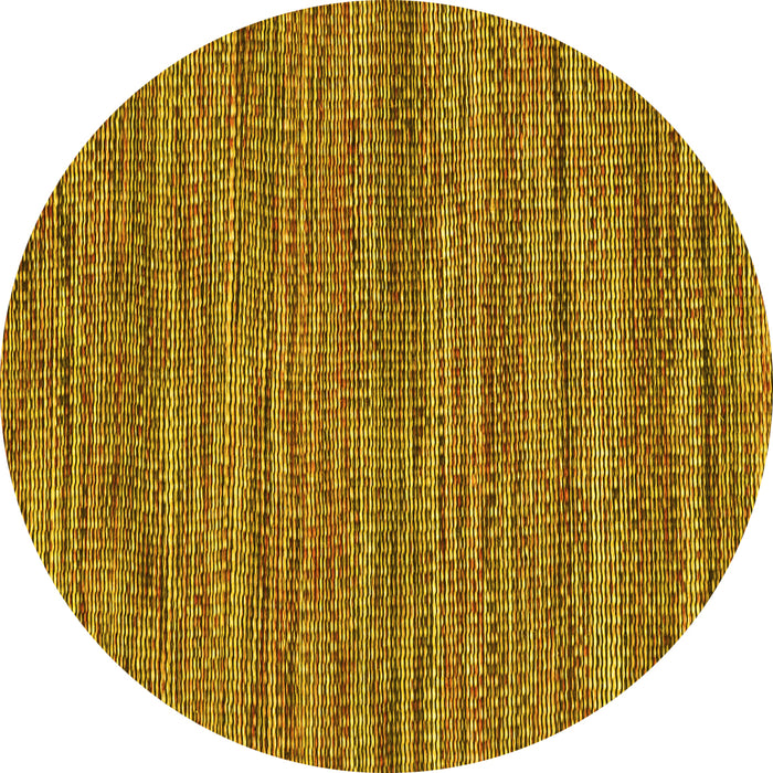Round Abstract Yellow Contemporary Rug, con2763yw