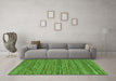Machine Washable Abstract Green Contemporary Area Rugs in a Living Room,, wshcon2763grn