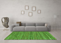 Machine Washable Abstract Green Contemporary Rug, wshcon2763grn