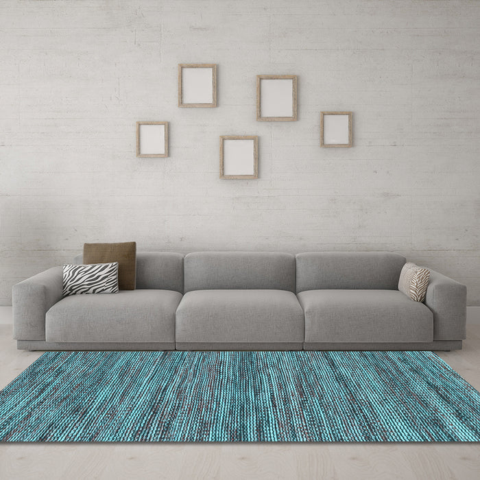 Machine Washable Abstract Light Blue Contemporary Rug in a Living Room, wshcon2763lblu