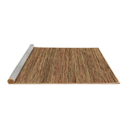 Sideview of Machine Washable Abstract Brown Contemporary Rug, wshcon2763brn