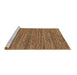Sideview of Machine Washable Abstract Brown Contemporary Rug, wshcon2763brn