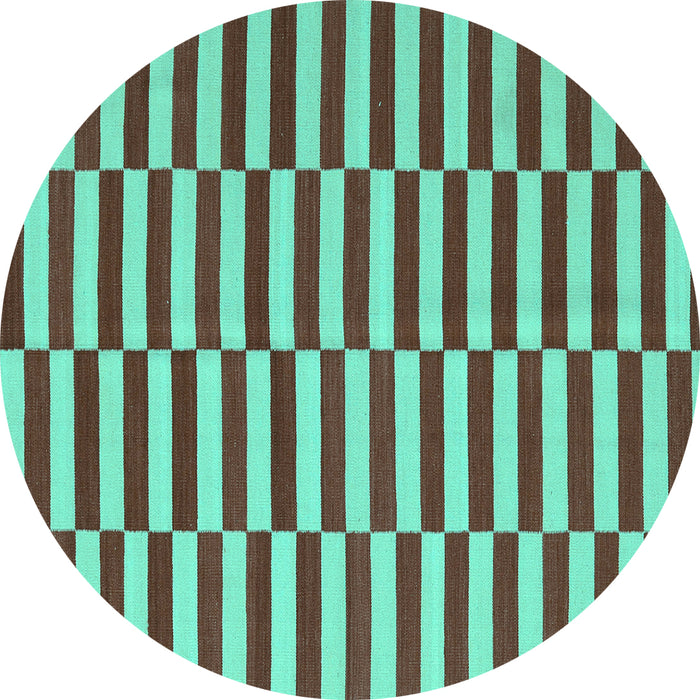 Round Oriental Turquoise Traditional Rug, con2764turq