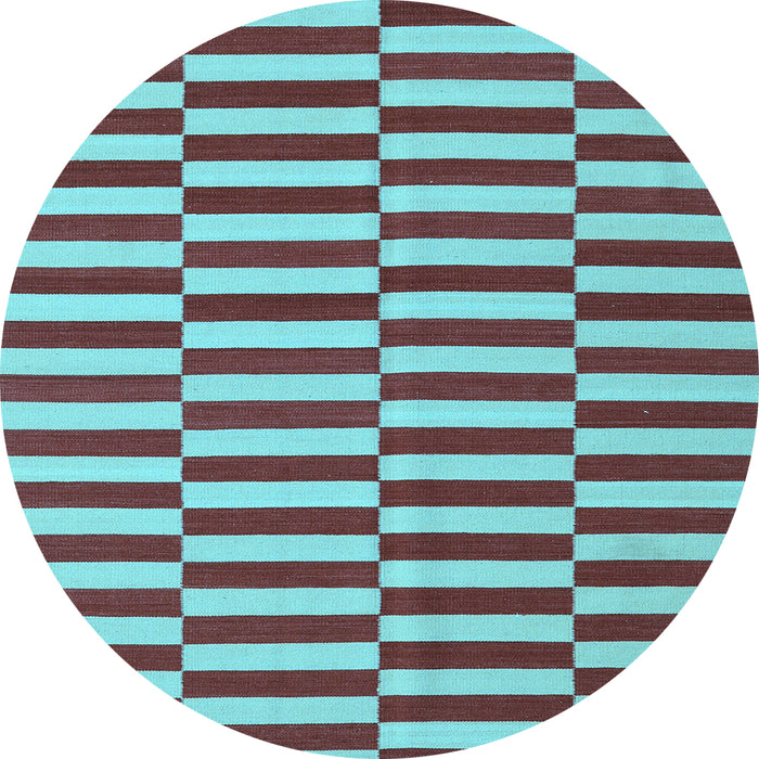 Round Oriental Light Blue Traditional Rug, con2764lblu