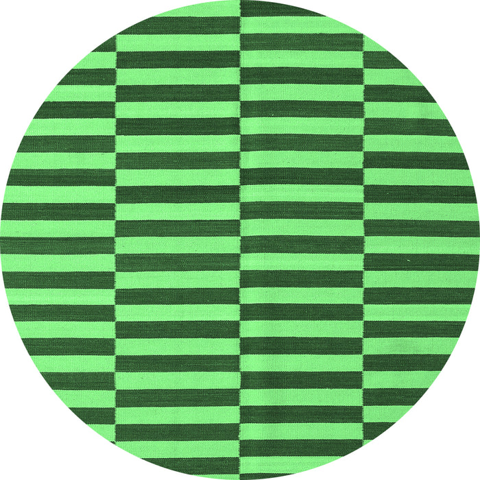 Round Oriental Emerald Green Traditional Rug, con2764emgrn