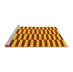 Sideview of Machine Washable Oriental Yellow Traditional Rug, wshcon2764yw