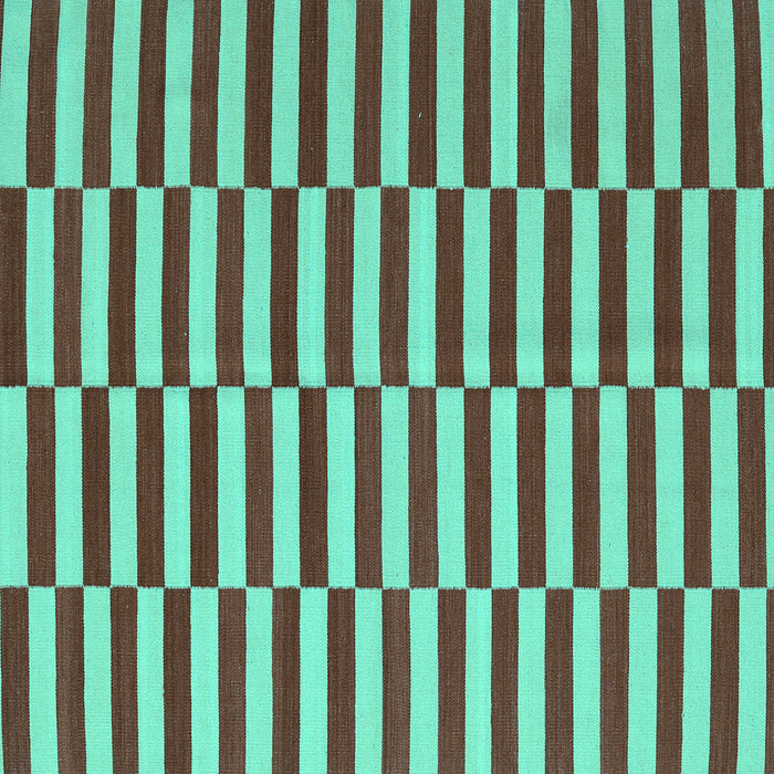 Square Machine Washable Oriental Turquoise Traditional Area Rugs, wshcon2764turq