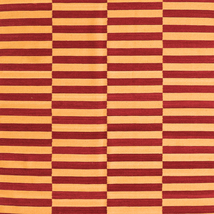 Round Machine Washable Oriental Orange Traditional Area Rugs, wshcon2764org