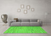 Machine Washable Abstract Green Contemporary Area Rugs in a Living Room,, wshcon2765grn