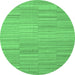 Round Abstract Emerald Green Contemporary Rug, con2765emgrn