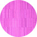 Round Machine Washable Abstract Pink Contemporary Rug, wshcon2765pnk