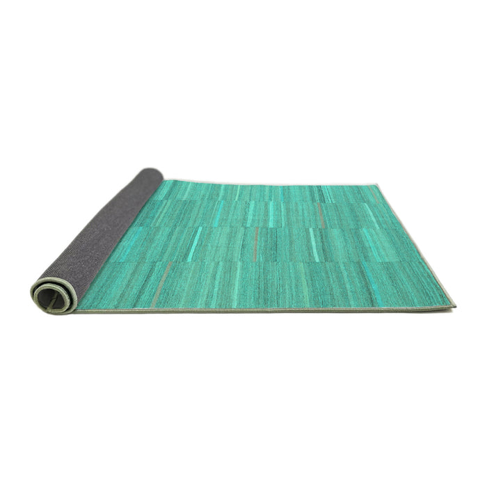Sideview of Abstract Turquoise Contemporary Rug, con2765turq