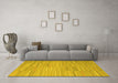 Machine Washable Abstract Yellow Contemporary Rug in a Living Room, wshcon2765yw