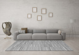 Machine Washable Abstract Gray Contemporary Rug in a Living Room,, wshcon2765gry