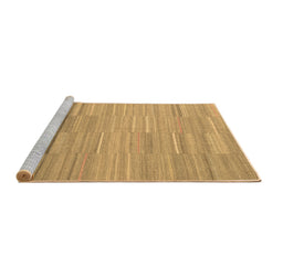 Sideview of Machine Washable Abstract Brown Contemporary Rug, wshcon2765brn