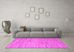 Machine Washable Abstract Pink Contemporary Rug in a Living Room, wshcon2765pnk