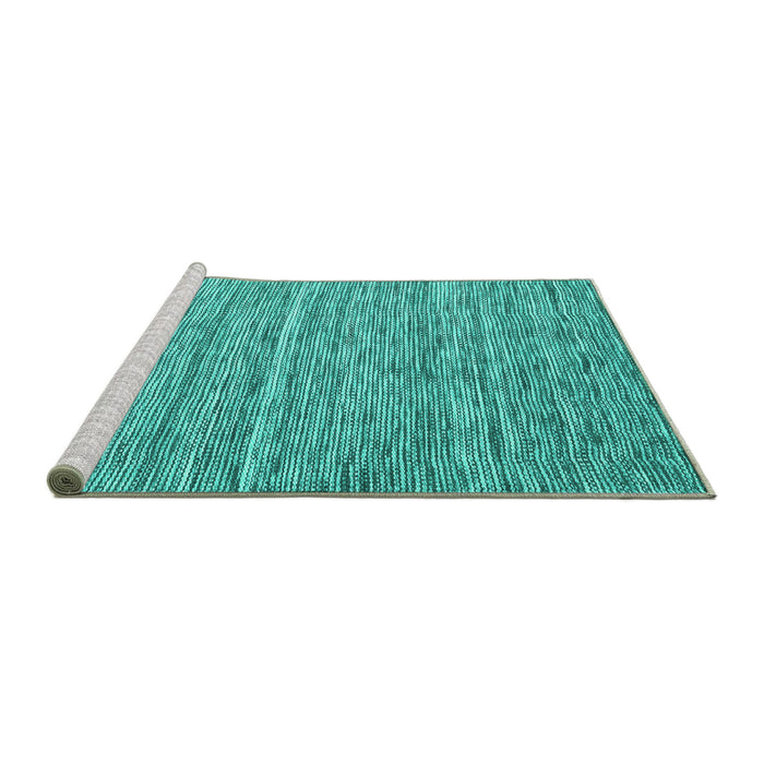 Sideview of Machine Washable Abstract Turquoise Contemporary Area Rugs, wshcon2766turq
