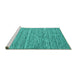 Sideview of Machine Washable Abstract Turquoise Contemporary Area Rugs, wshcon2766turq