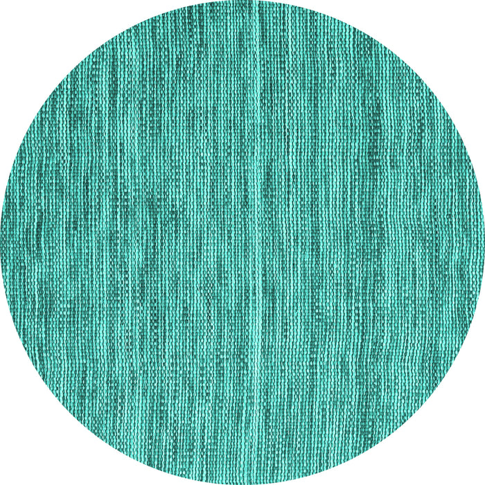 Round Abstract Turquoise Contemporary Rug, con2766turq